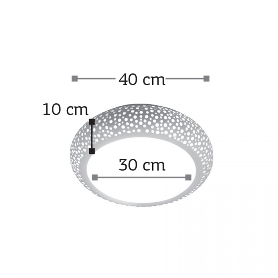 InLight Πλαφονιέρα οροφής λευκή από γύψο 3XE27 D:40cm (42155-B)