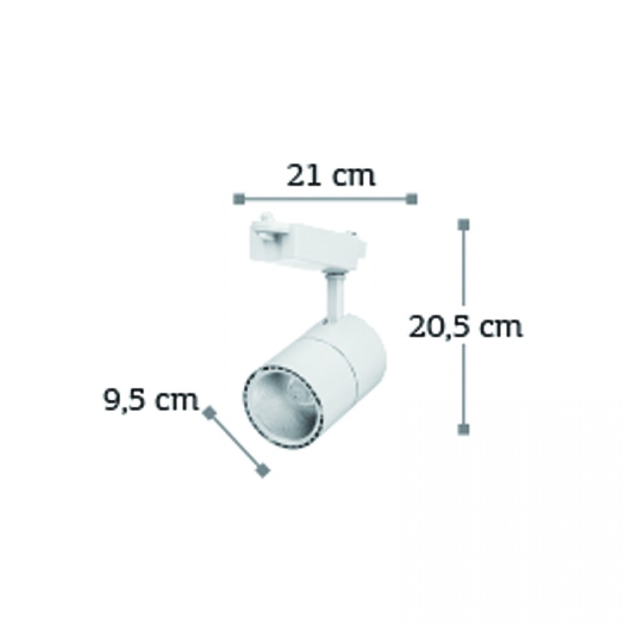 InLight Σποτ Ράγας Λευκό LED 30W 3000K D:9,5cmX20,5cm (T00201-WH)