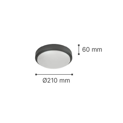 it-Lighting Echo LED 15W 3CCT Outdoor Ceiling Light Anthracite D:21cmx6cm (80300240)