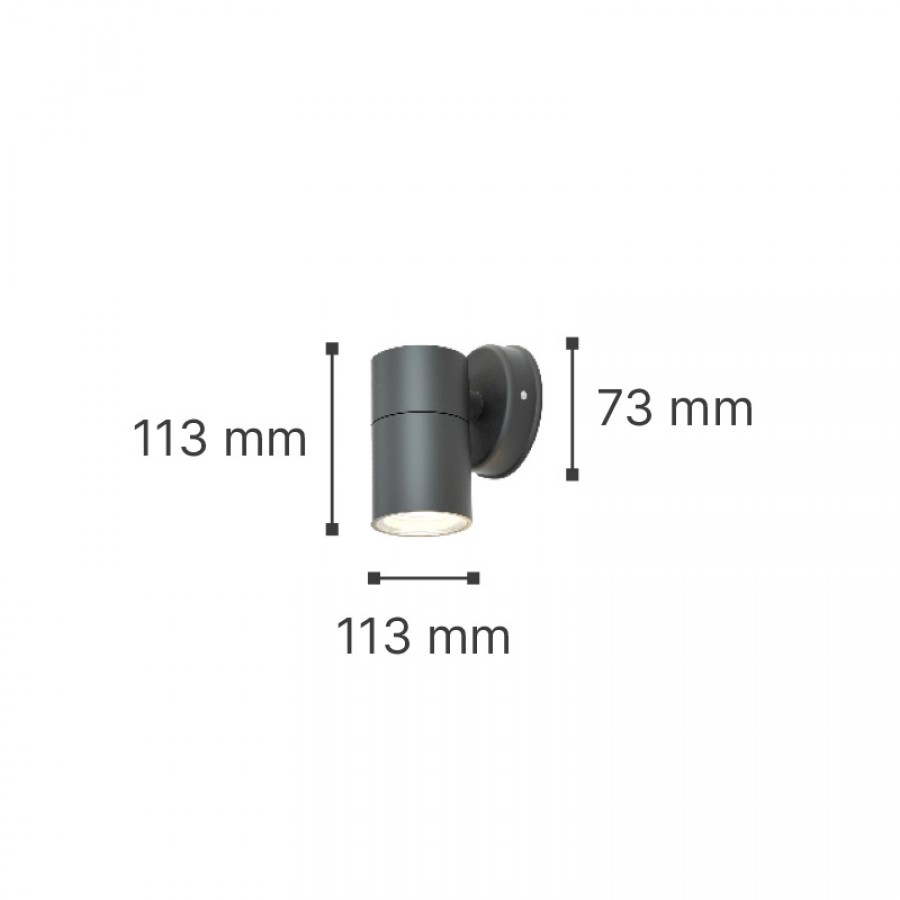 it-Lighting Eklutna 1xGU10 Outdoor Wall Lamp Anthracite D:11.3cmx11.3cm (80200544)