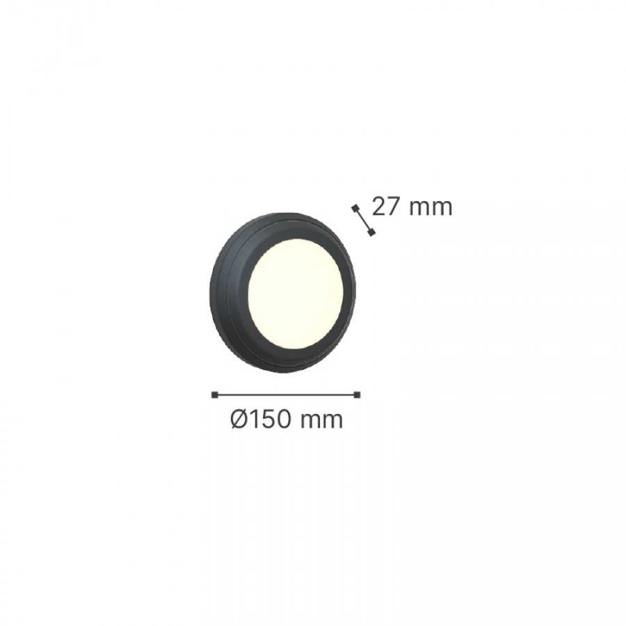 it-Lighting Jocassee LED 3.5W 3CCT Outdoor Wall Lamp Grey D:15cmx2.7cm (80201430)