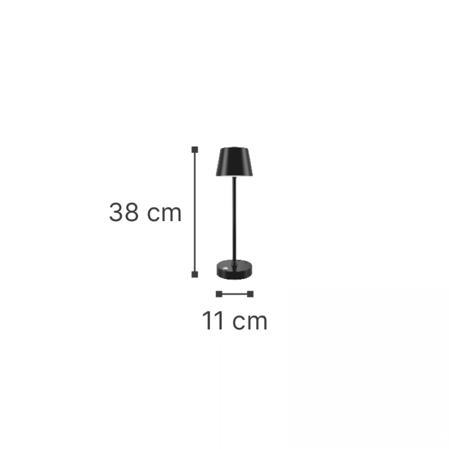 it-Lighting Tahoe Rechargeable LED 2W 3CCT Touch Table Lamp Black D38cmx11cm (80100210)
