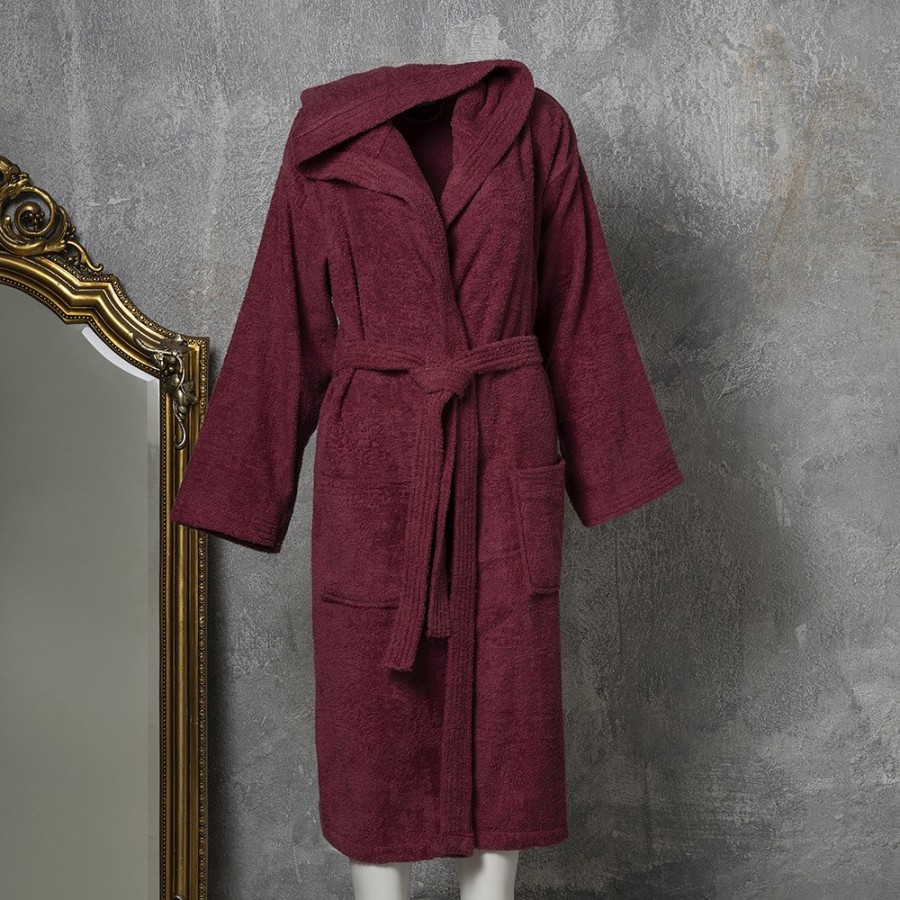 Μπουρνούζι Ενηλίκων Με Κουκούλα XX-Large Bordeaux Liberty Melinen