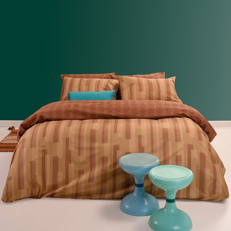 Παπλωματοθήκη Διπλή Archie Caramel Ultra Line 200Χ245 Melinen