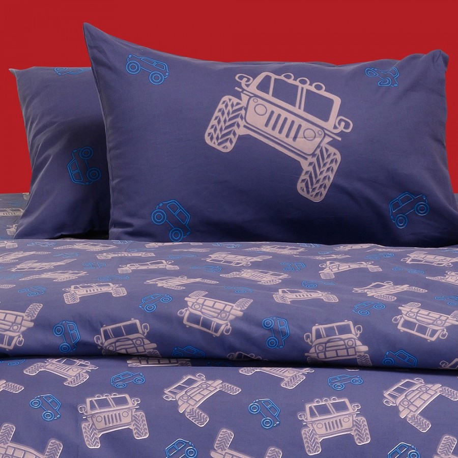 Σετ μαξιλαροθηκεσ trucks blue kids line