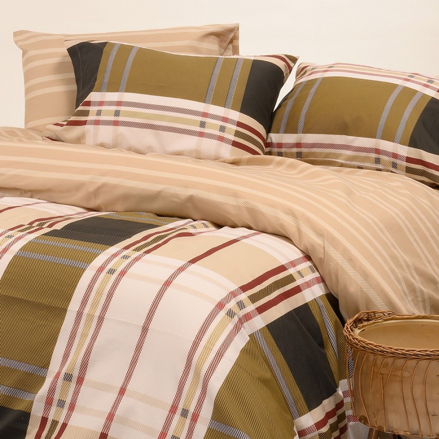 Σετ Σεντόνια King Size Με λάστιχο Henry Beige Ultra Line 180Χ200+32 Melinen