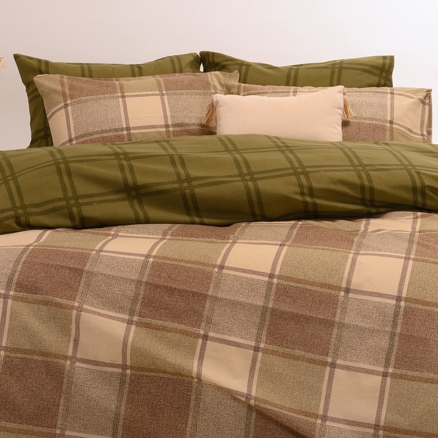 Σετ Σεντόνια King Size Tara Olive Casual Line 260Χ270 Melinen