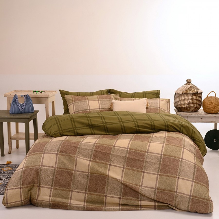 Σετ Σεντόνια King Size Tara Olive Casual Line 260Χ270 Melinen