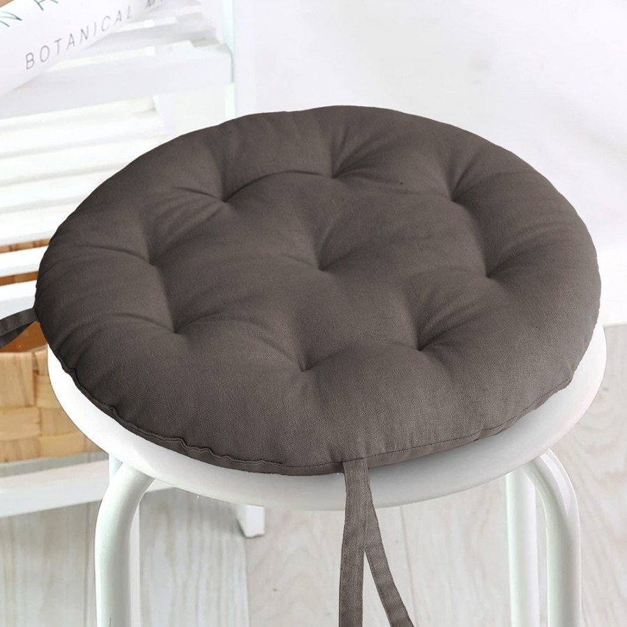 Μαξιλάρι Καρέκλας Στρογγυλό Brown/Grey Φ.40 Melinen