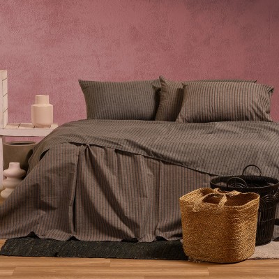 Σετ Σεντόνια Διπλά Blaze Brown Ultra Line 205Χ270 Melinen