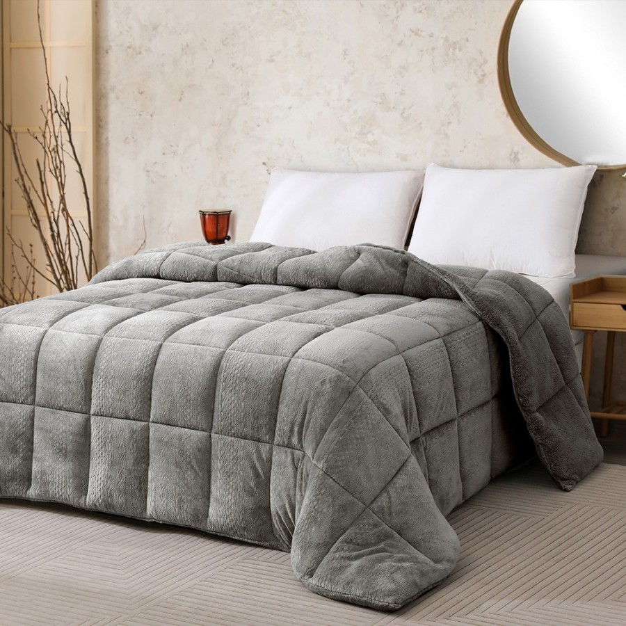 Κουβερτοπάπλωμα Υπέρδιπλο Shelby Dark Grey 220Χ240 Melinen