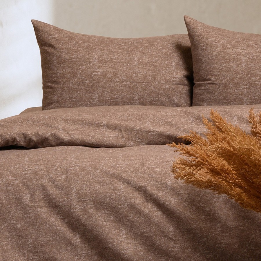 Σετ Κατωσέντονο Και Μαξιλαροθήκες King Size Με λάστιχο Hope Mocca Winter Line Mini 180X200+30 Melinen