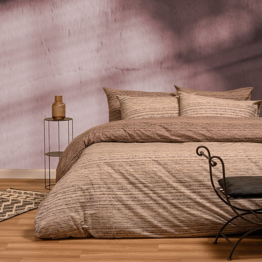 Σετ Σεντόνια Διπλά Cassio Beige Casual Line 205Χ270 Melinen