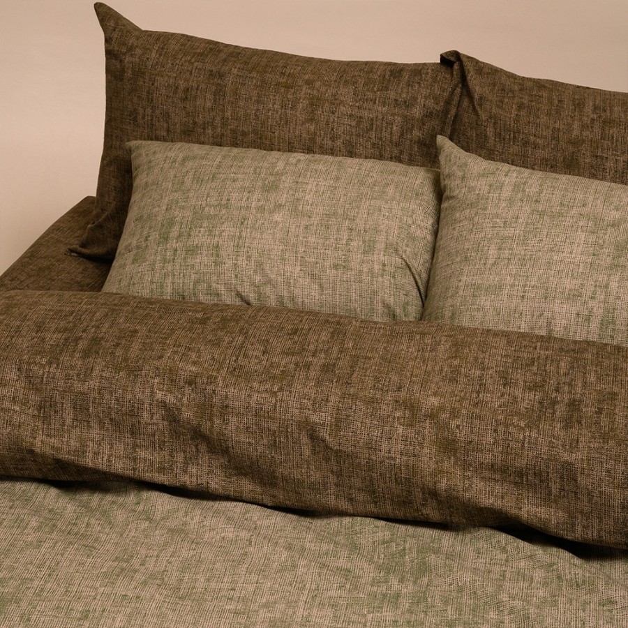 Σετ Σεντόνια Διπλά Με λάστιχο Amar Olive Casual Line 150Χ200+32 Melinen