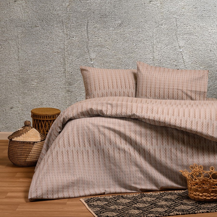 Σετ Σεντόνια Διπλά Με λάστιχο Tundra Grey Winter Line 150X200+30 Melinen