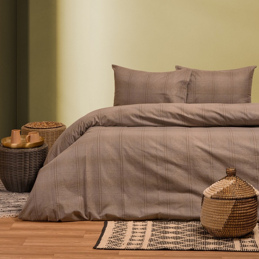 Σετ Σεντόνια Διπλά Solo Choco Winter Line 205X260 Melinen