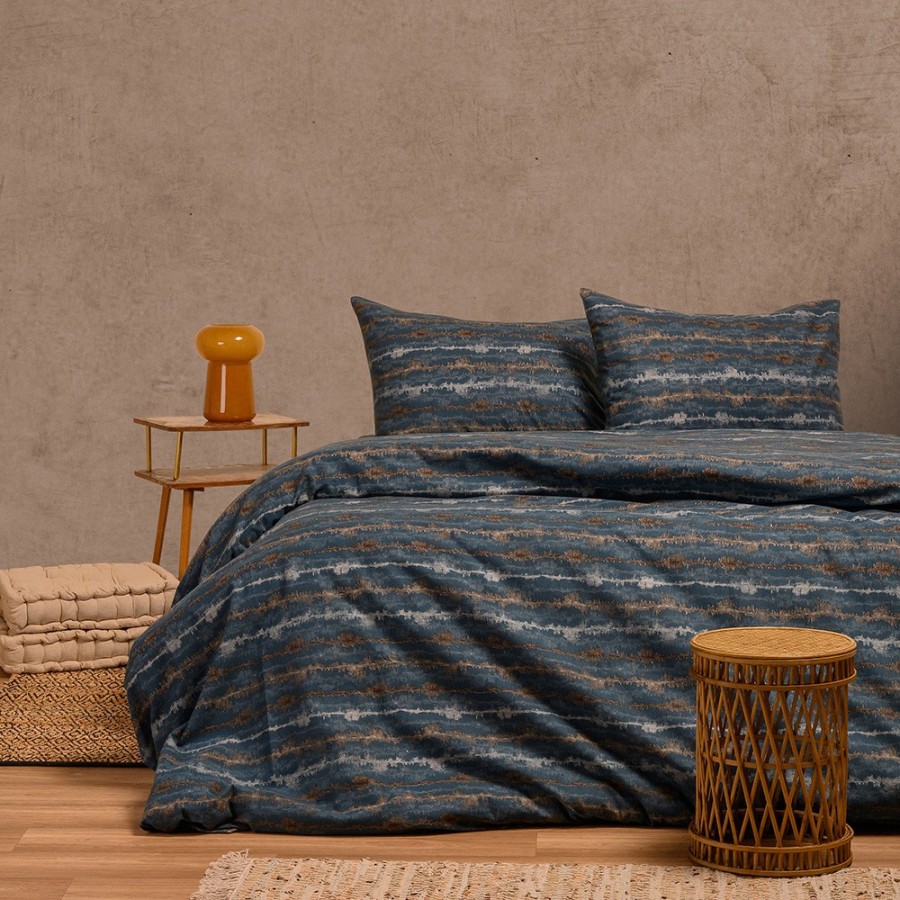 Σετ Σεντόνια King Size Ezra Blue Winter Line 270X260 Melinen Σετ Σεντόνια King Size Ezra Blue Winter Line 270X260 Melinen