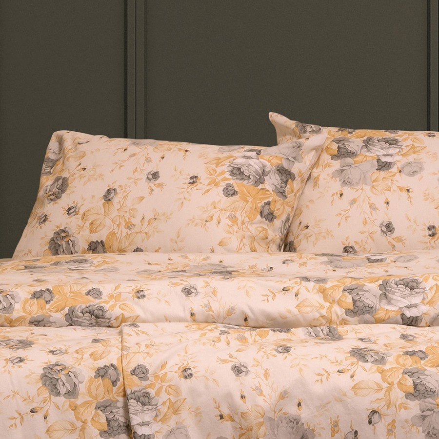 Σετ Σεντόνια Υπέρδιπλα Peonia Grey Winter Line 235X260 Melinen