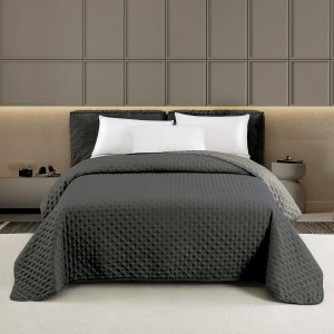 ΚΟΥΒΕΡΛΙ KING SIZE RENZO ANTHRACITE/GREY (260Χ240)