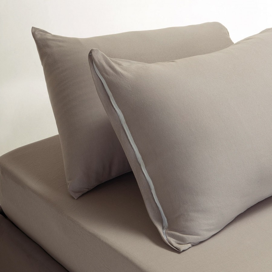 Σεντόνι Jersey Και Μαξιλαροθήκη Μονό Με λάστιχο Grey 100X200+35 Melinen