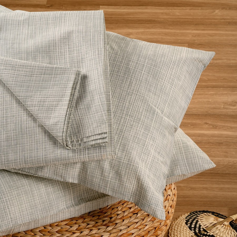 Σετ Κατωσέντονο Και Μαξιλαροθήκη Ημίδιπλο Με λάστιχο Mateo Grey Casual Line 120X200+32 Melinen