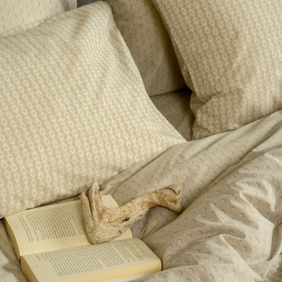 Σετ Σεντόνια King Size Με λάστιχο Layla Beige Casual Line 180X200+32 Melinen