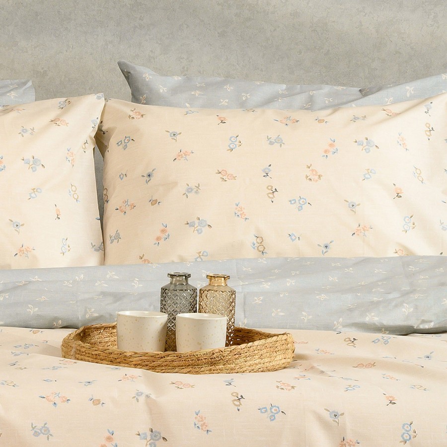 Σετ Σεντόνια Μονά Amour Blue/Beige Ultra Line 170X270 Melinen