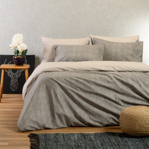 Παπλωματοθήκη Μονή Luca Grey 165X245 Melinen