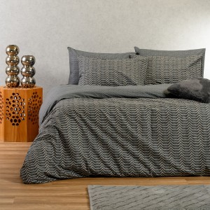 Παπλωματοθήκη Υπέρδιπλη Paris Anthracite 225X245 Melinen