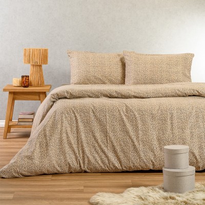 Σετ Κατωσέντονο Με Μαξιλαροθήκη Keshia Beige 120X200+30 Melinen