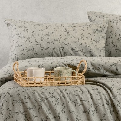 Σετ Κατωσέντονο Με Μαξιλαροθήκη Poppy Grey 120X200+30 Melinen