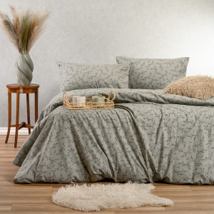 Σετ Κατωσέντονο Με Μαξιλαροθήκη Poppy Grey 120X200+30 Melinen