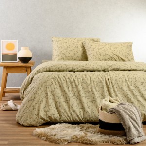 Σετ Κατωσέντονο Με Μαξιλαροθήκες Poppy Pastel Olive 160X200+30 Melinen