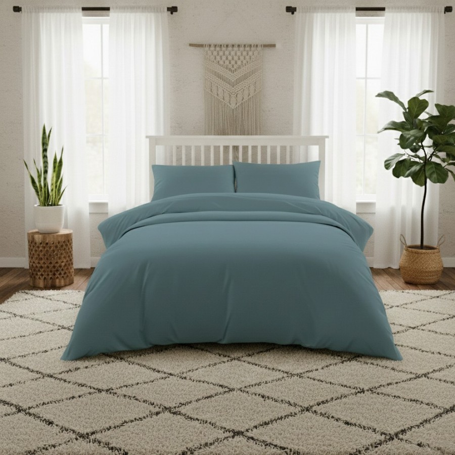 Σετ Μαξιλαροθήκες Σετ 53X72 Lavish Satin Dark Aqua Melinen