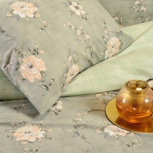 Σετ Μαξιλαροθήκες Πανωσέντονου Gianna Grey/Aqua 50X70 Melinen