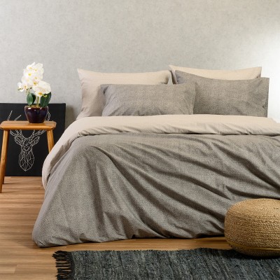 Σετ Μαξιλαροθήκες Πανωσέντονου Luca Grey 50X70 Melinen
