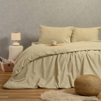 Σετ Σεντόνια Φανελένια Μονά Με λάστιχο Elise Greige 100X200+30 Melinen