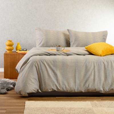 Σετ Σεντόνια Φανελένια Υπέρδιπλα Με λάστιχο Trinity Grey 160X200+30 Melinen Σετ Σεντόνια Φανελένια Υπέρδιπλα Με λάστιχο Trinity Grey 160X200+30 Melinen