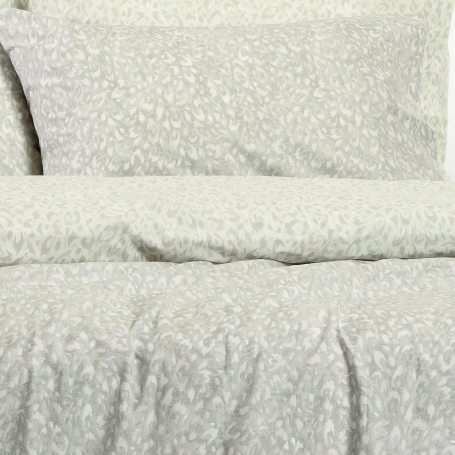 Σετ Σεντόνια King Size Με λάστιχο Leo Aqua/Grey 180X200+32 Melinen