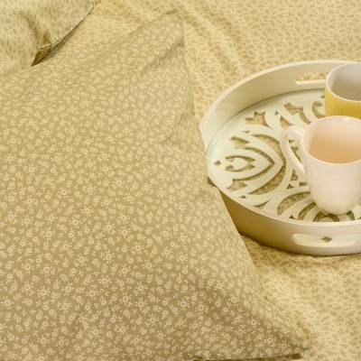 Σετ Σεντόνια King Size Με λάστιχο Samuele Olive/Beige 180X200+32 Melinen