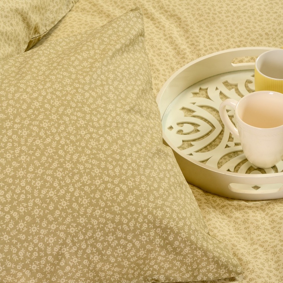 Σετ Σεντόνια King Size Με λάστιχο Samuele Olive/Beige 180X200+32 Melinen