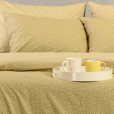 Σετ Σεντόνια King Size Με λάστιχο Samuele Olive/Beige 180X200+32 Melinen