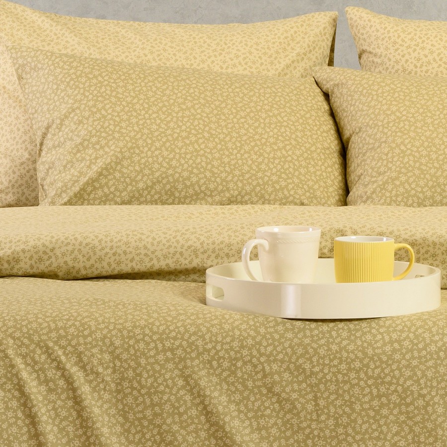 Σετ Σεντόνια King Size Με λάστιχο Samuele Olive/Beige 180X200+32 Melinen