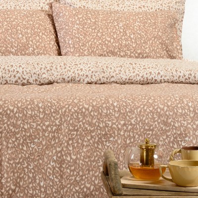 Σετ Σεντόνια Υπέρδιπλα Με λάστιχο Leo Mocca 160X200+32 Melinen