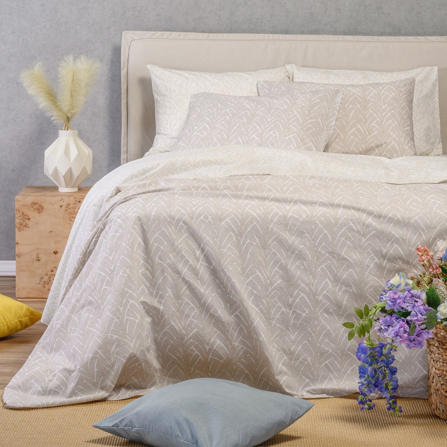 Παπλωματοθήκη Υπέρδιπλη Coral Light Grey Ultra Line 225X245 Melinen