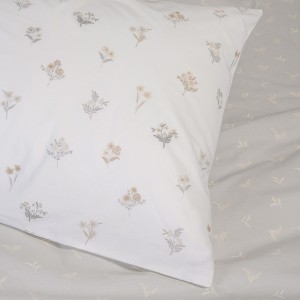 Σετ Μαξιλαροθήκες Πανωσέντονου Spring Light Grey Ultra Line 50X70 Melinen