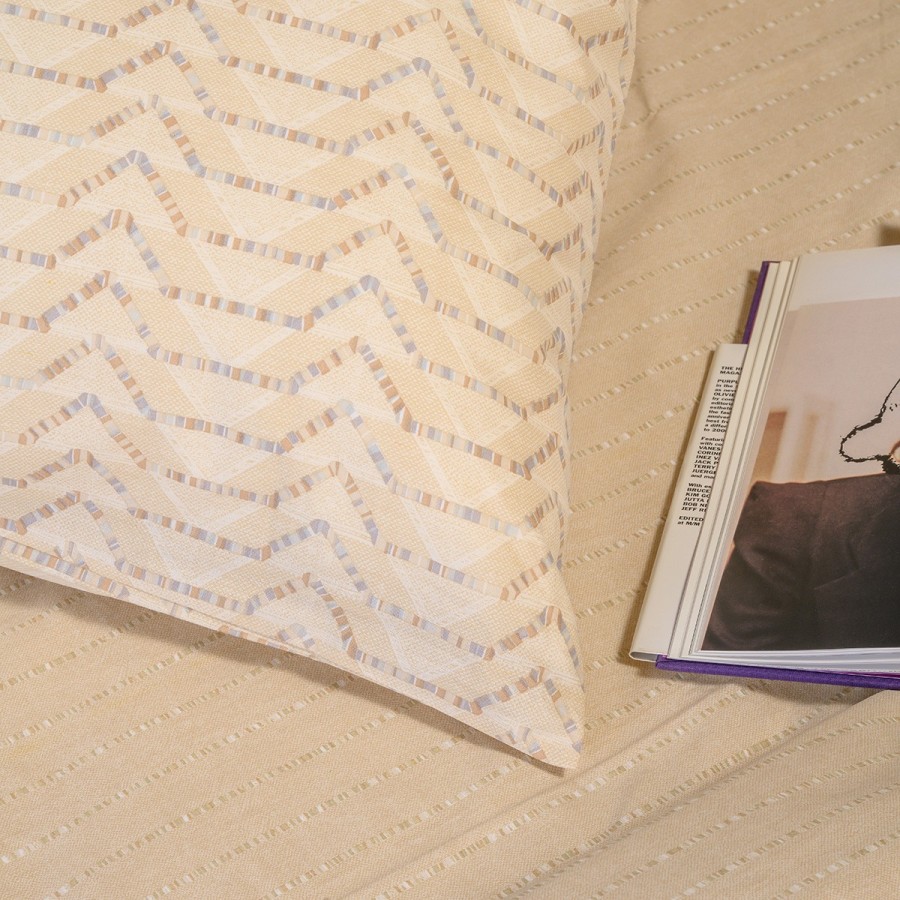 Σετ Σεντόνια Διπλά Με λάστιχο Paris Ochre Ultra Line 150Χ200+32 Melinen