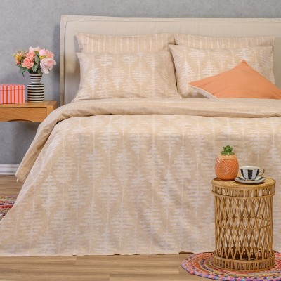 Σετ Σεντόνια King Size Με λάστιχο Kai Beige Casual Line 180Χ200+32 Melinen