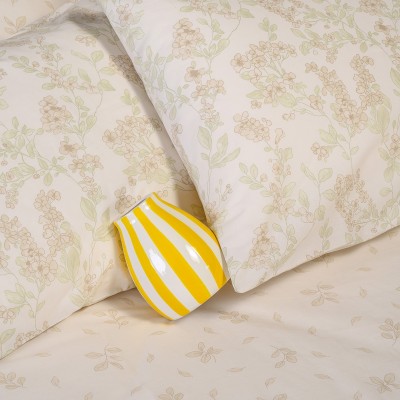 Σετ Σεντόνια Μονά Με λάστιχο Rea Beige Casual Line 100Χ200+32 Melinen