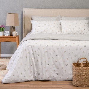 Σετ Σεντόνια Μονά Spring Light Grey Ultra Line 170X270 Melinen